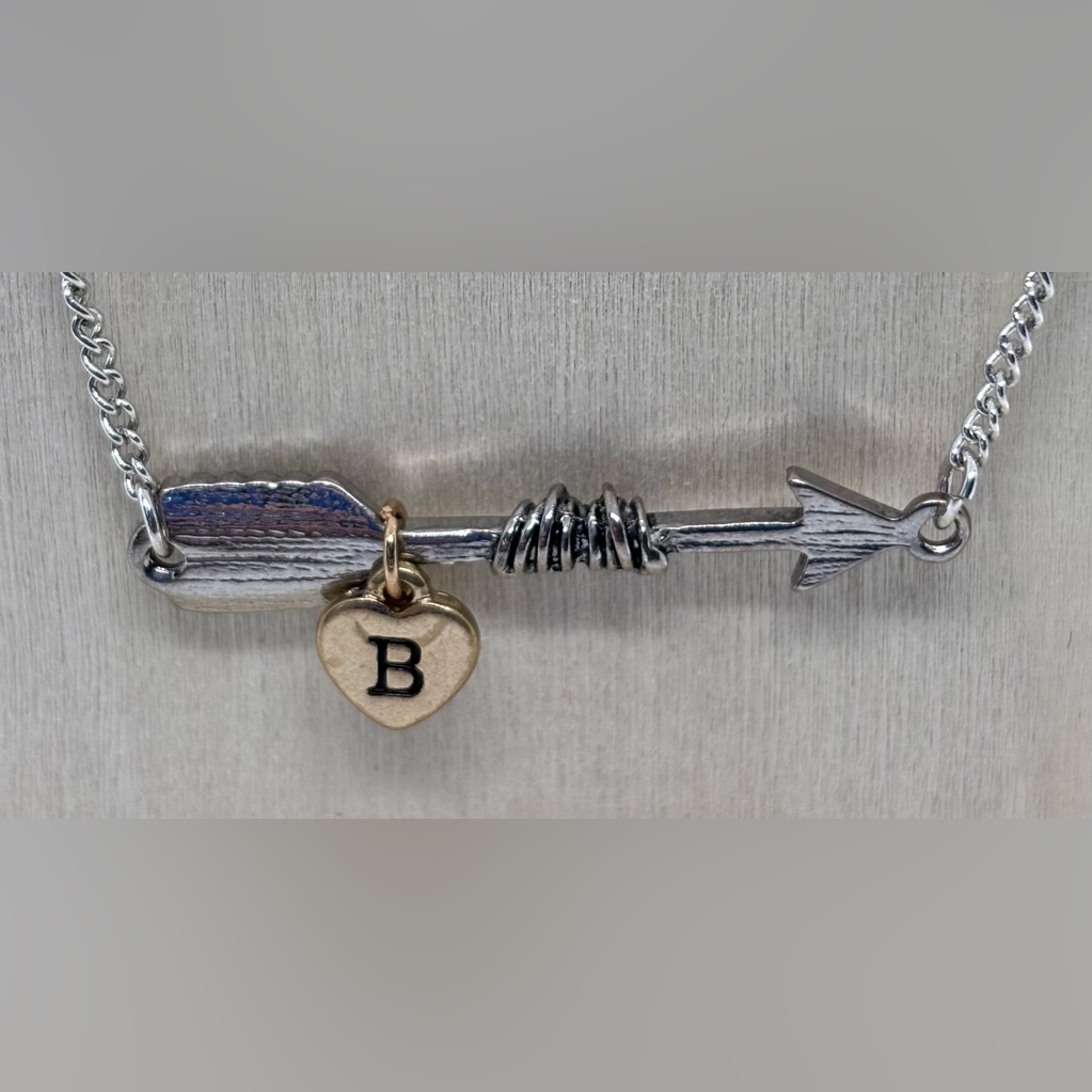 Madison Tyler Arrow & Heart ‘B’ Initial Necklace